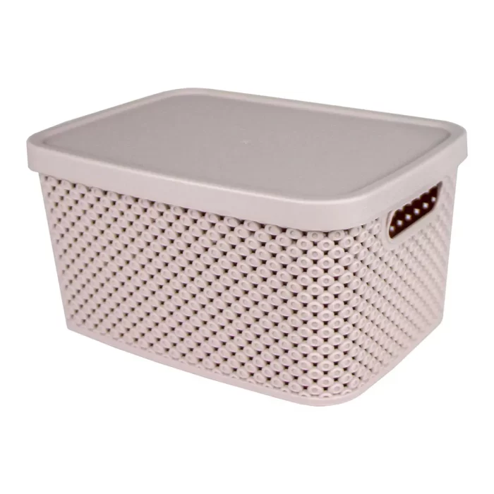 Cesto organizador rosa p 13x24x18cm