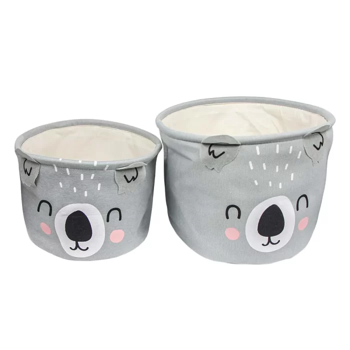 Jogo 2 cestos brinquedo coala 29x31x31cm