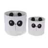 Jogo 2 cestos urso panda 26x30x30cm