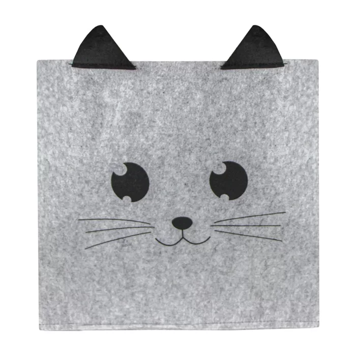 Cesto brinquedos gato 36x32x32cm