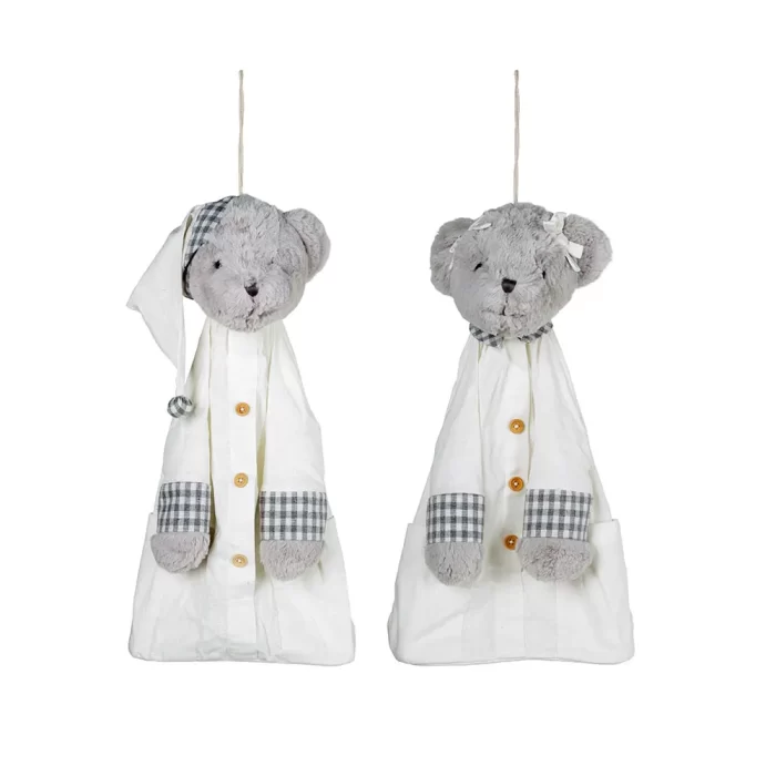 Jogo 2 porta-fralda urso 46x25x15cm