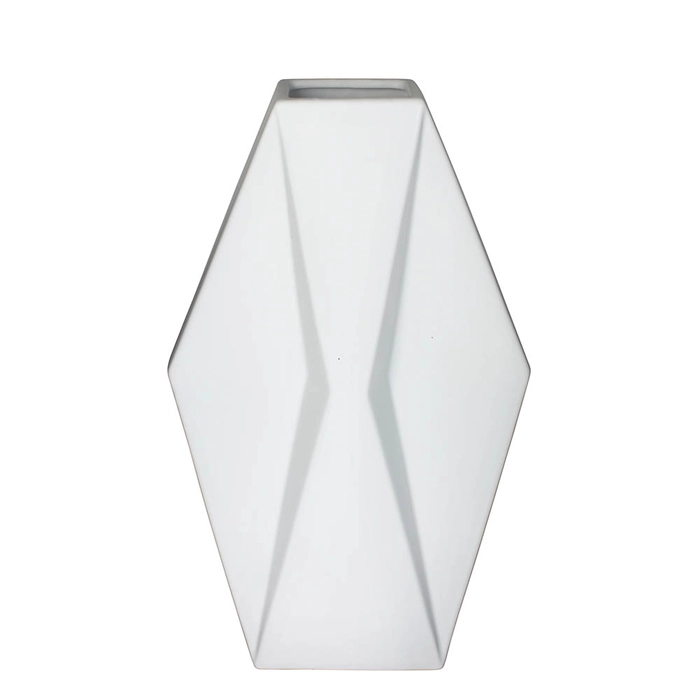 Vaso losango branco 45x26x10cm