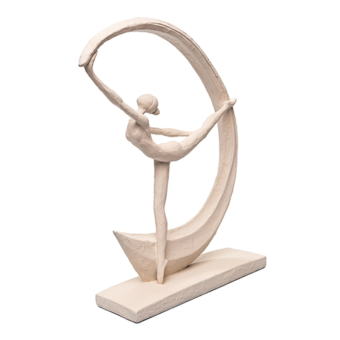 Alternative view of Escultura mulher dance moon creme 34x26x7cm