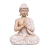 Escultura buda creme 25x18x13cm