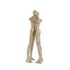 Escultura casal abraçado dourado 49x17x11cm