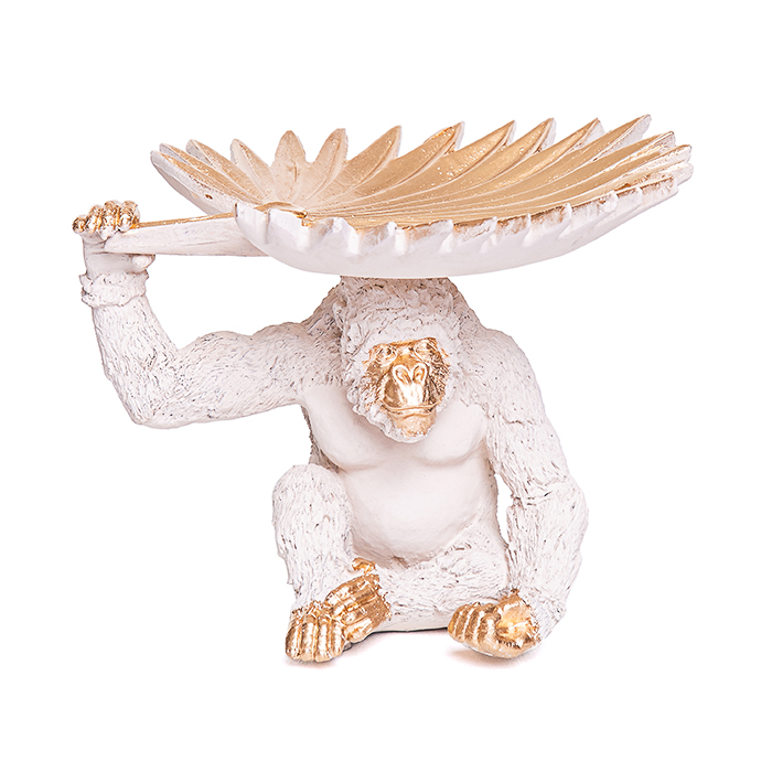 Escultura macaco c/ centro 13x16x15cm