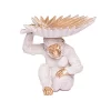Escultura macaco com centro creme 18x19x18cm