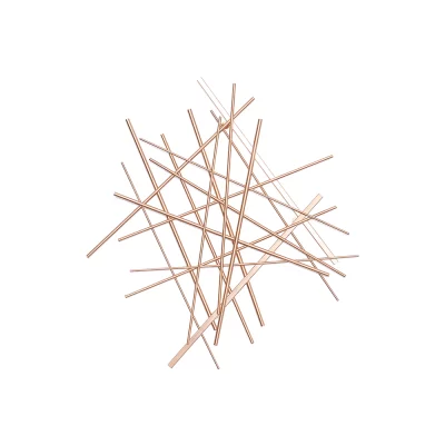Escultura de parede geometrica gold 4x67x72cm