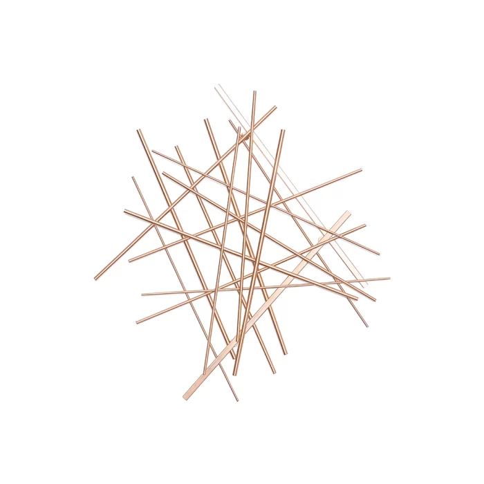 Escultura de parede geometrica gold 4x67x72cm