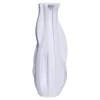 Vaso sinuoso branco areia 31x12x11cm