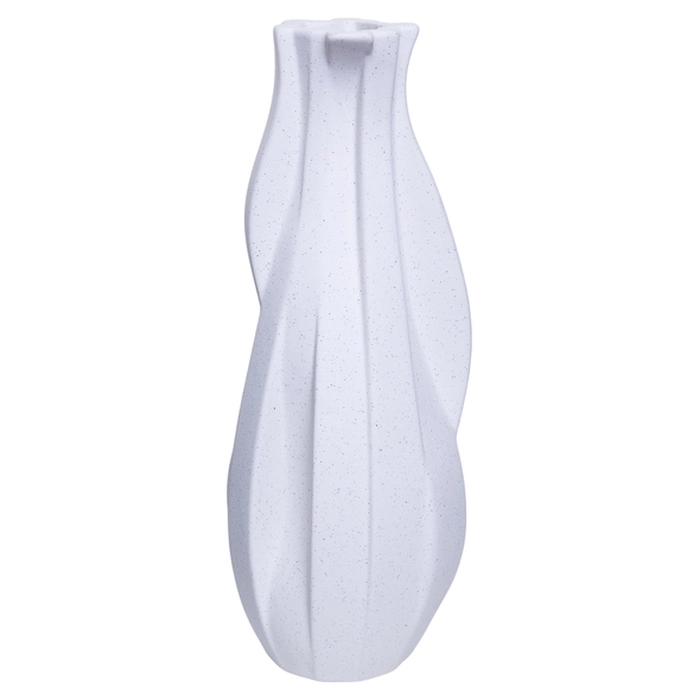 Vaso sinuoso branco areia 41x16x15cm