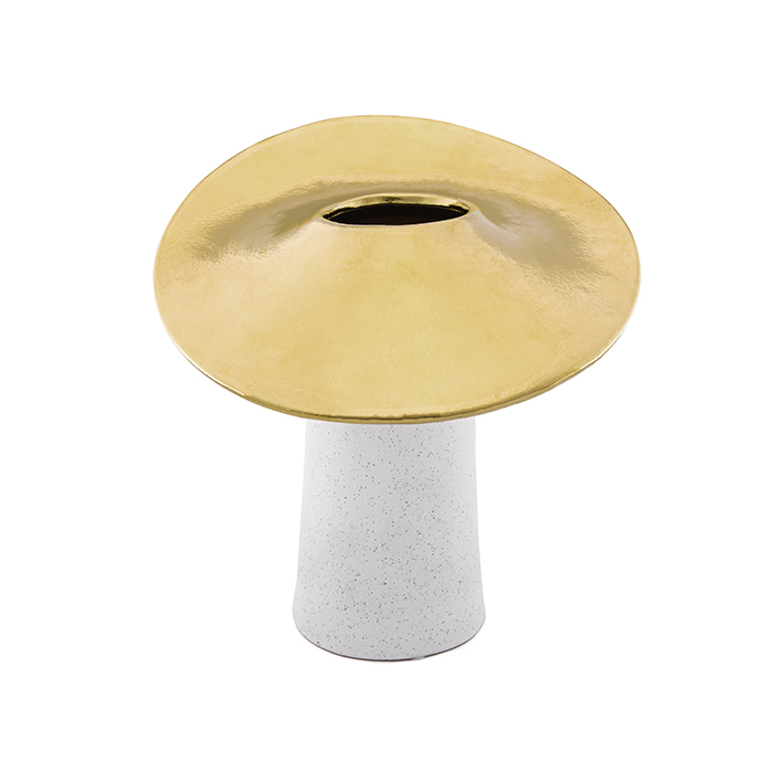 Alternative view of Vaso chapeu dourado 29x26x23cm