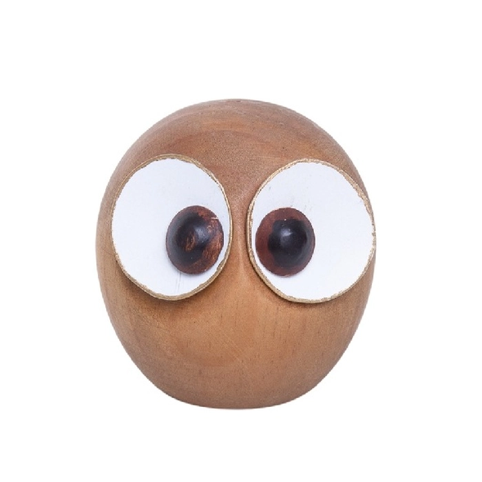 Escultura coruja de madeira 8x8x8cm