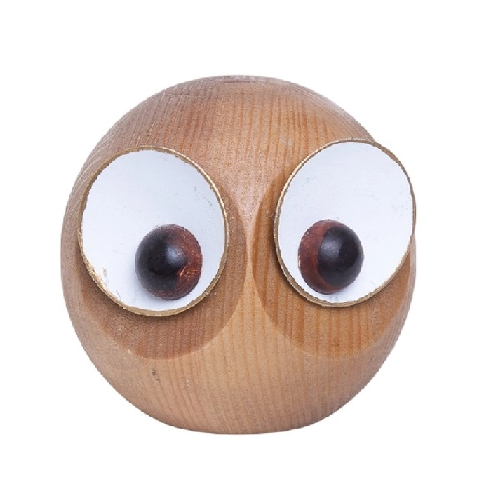 Escultura coruja de madeira 10x10x10cm