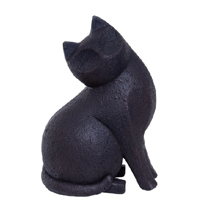Escultura gato preto 21x15x11cm