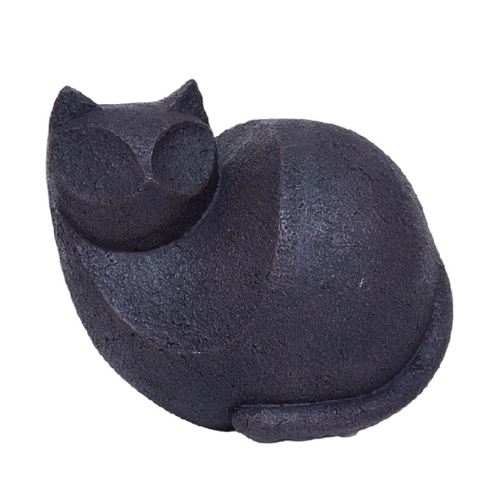 Escultura gato preto 15x17x11cm