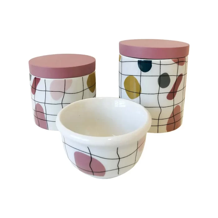 Kit higiene células rosa 11x9x9cm