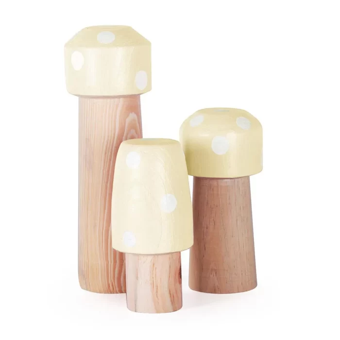 Jogo 3 cogumelos palito 22x8x8cm