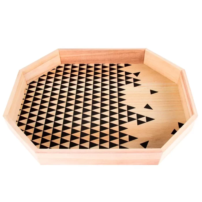 Bandeja octavada triângulos 7x33x42cm