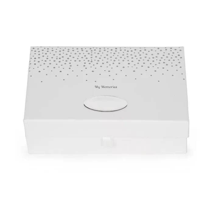 Caixa para memórias prata 9x28x19cm