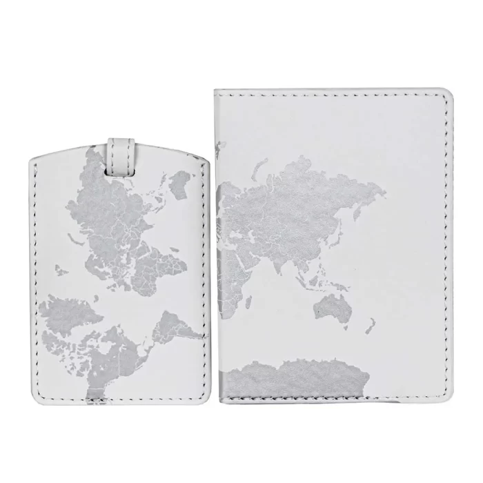 Capa passaporte mundo branco 14x11x2cm