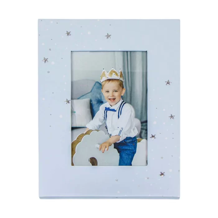 Porta-retrato azul estrelas 22x17x2cm