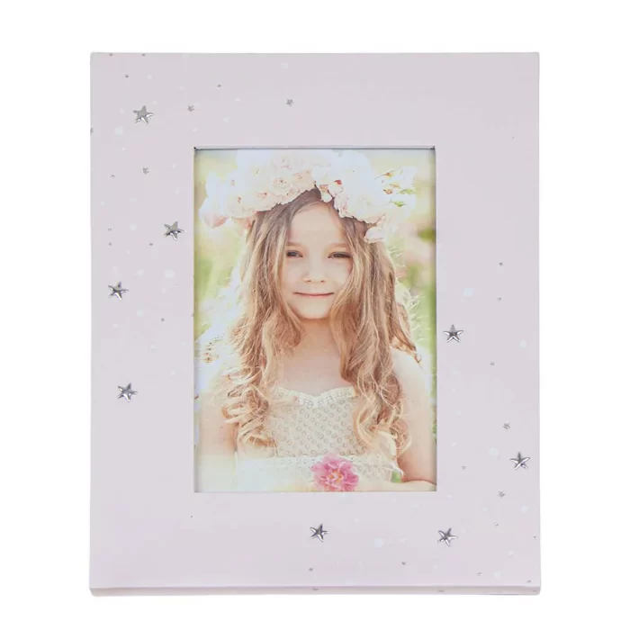 Porta-retrato rosa estrelas 22x17x2cm