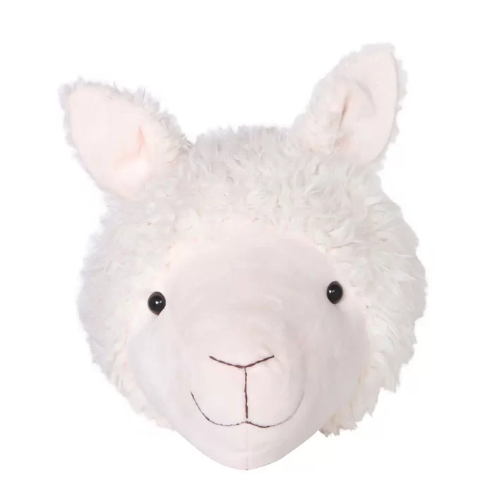 Cabeça lhama pelúcia 33x23x28cm