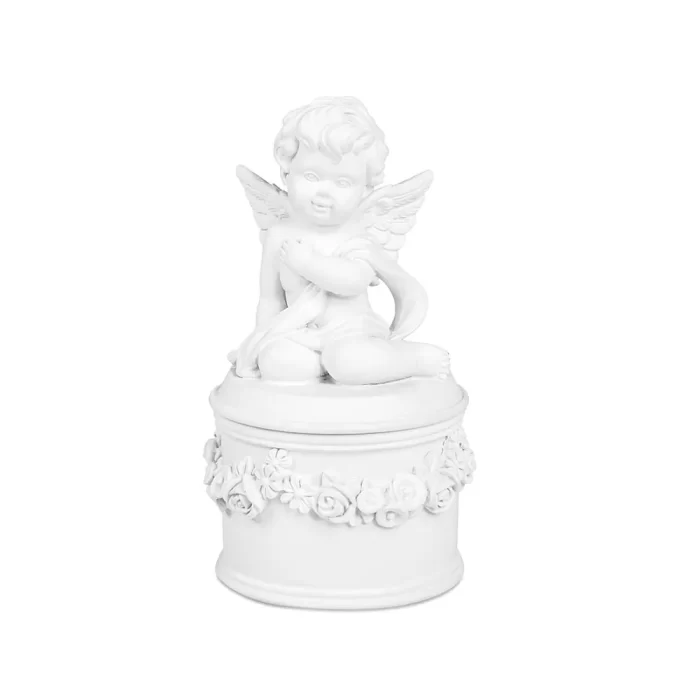 Porta-terço anjo resina 11x6x6cm
