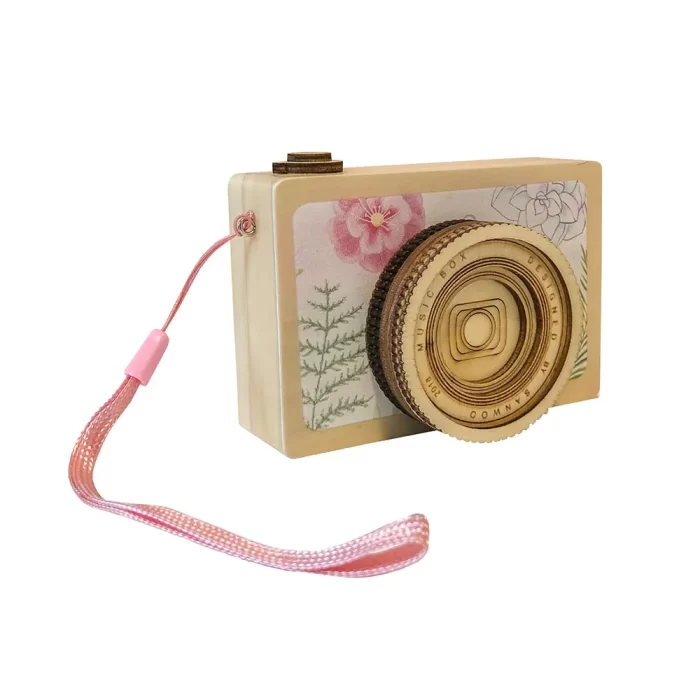 Caixa música máquina fotográfica 7x10x6cm