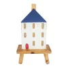 Adorno casa telhado azul 31x19x10cm
