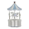Carrossel prata azul 13x8x8cm