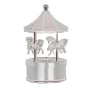 Carrossel prata rosa 13x8x8cm