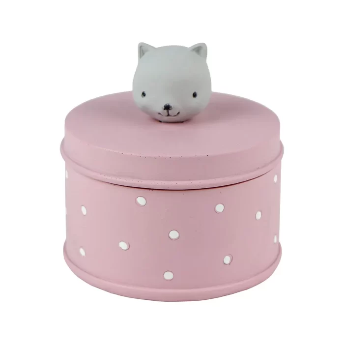 Porta-joia urso rosa 10x10x10cm