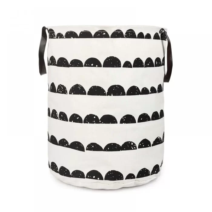 Cesto brinquedo ondas pretas 65x35x35cm