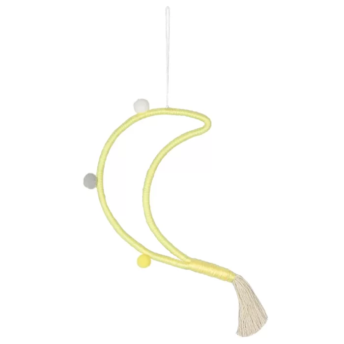 Adorno parede lua amarela 44x19x2cm