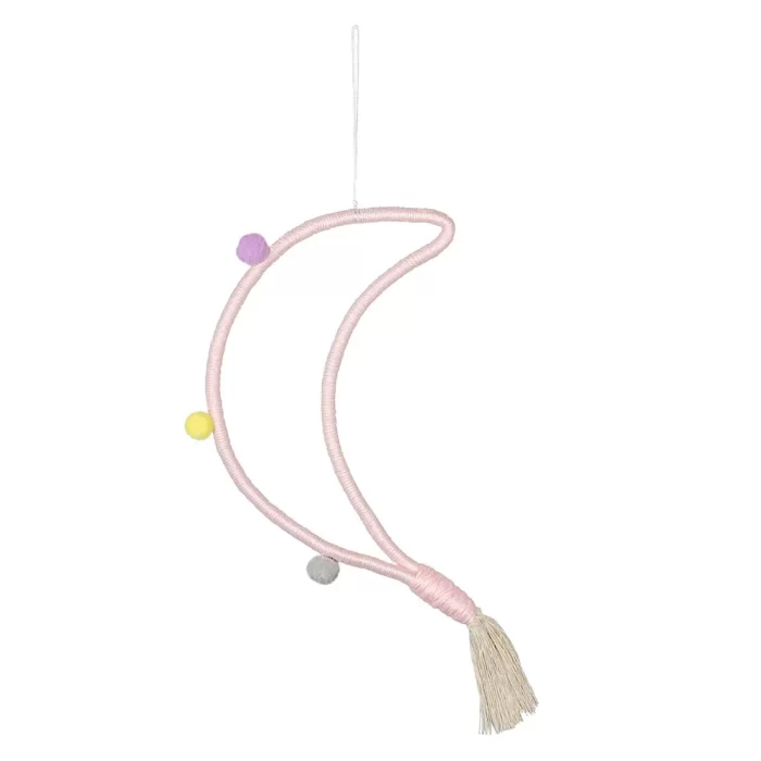 Adorno parede lua rosa 44x19x2cm