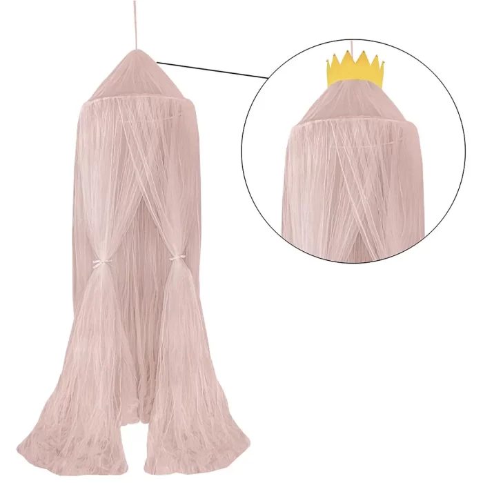Dossel de tule princesa rosa 290x66x66cm