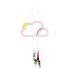 Adorno nuvem pompom rosa 57x26x2cm