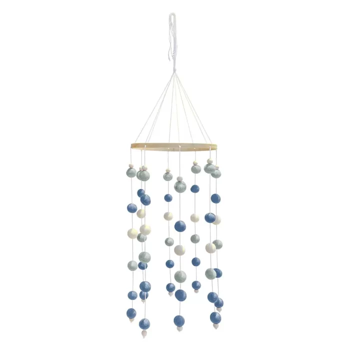Móbile pompom azul 87x20x20cm