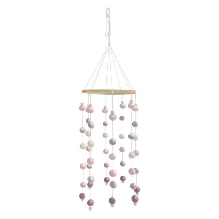 Móbile pompom rosa 87x20x20cm