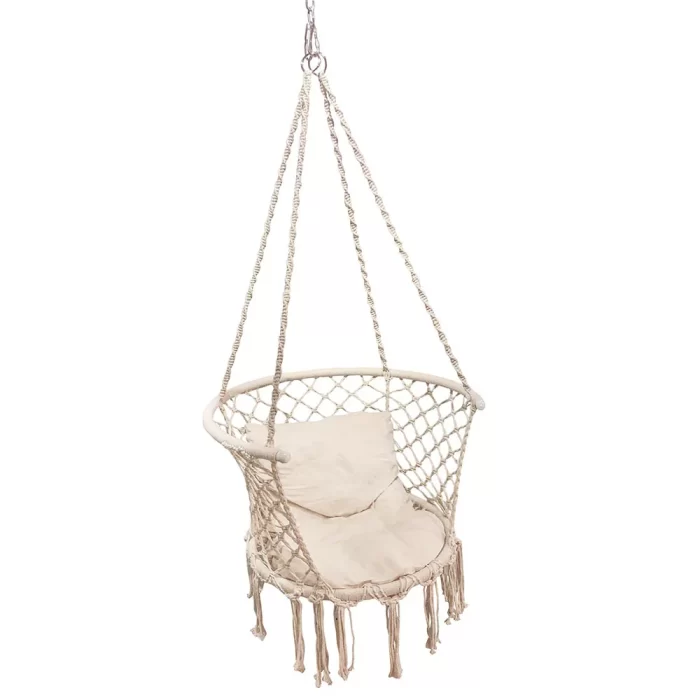 Poltrona macramê suspensa 120x76x80cm