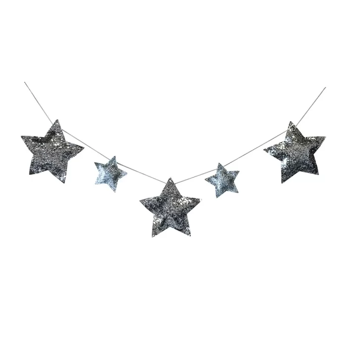 Fio decorativo estrela prata 14x14x134cm