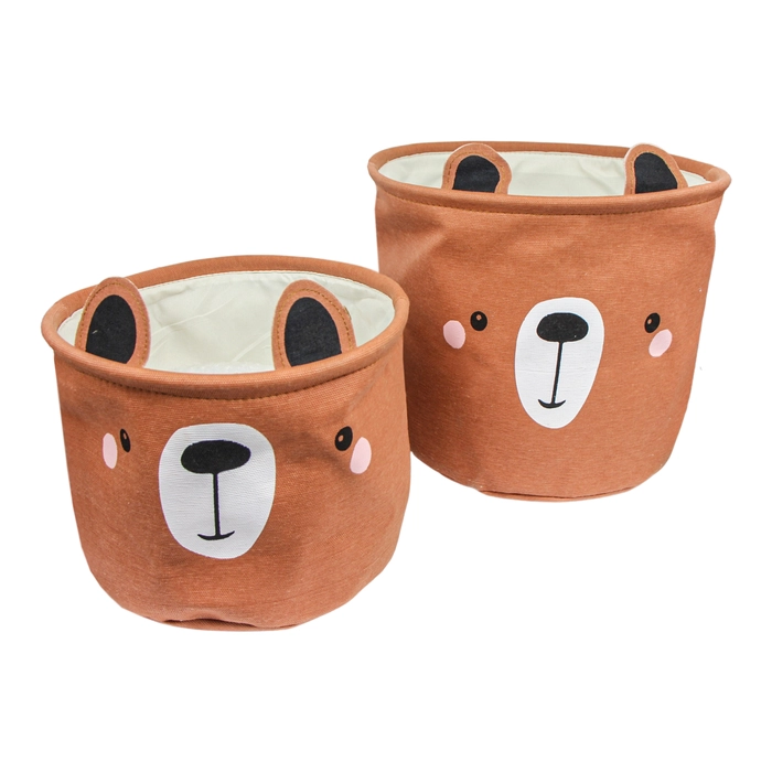 Alternative view of Jogo 2 cestos brinquedo urso 29x31x31cm