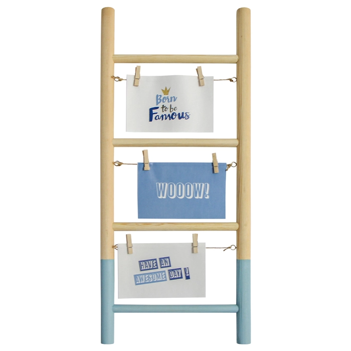 Porta-retrato escada azul 60x25x3cm