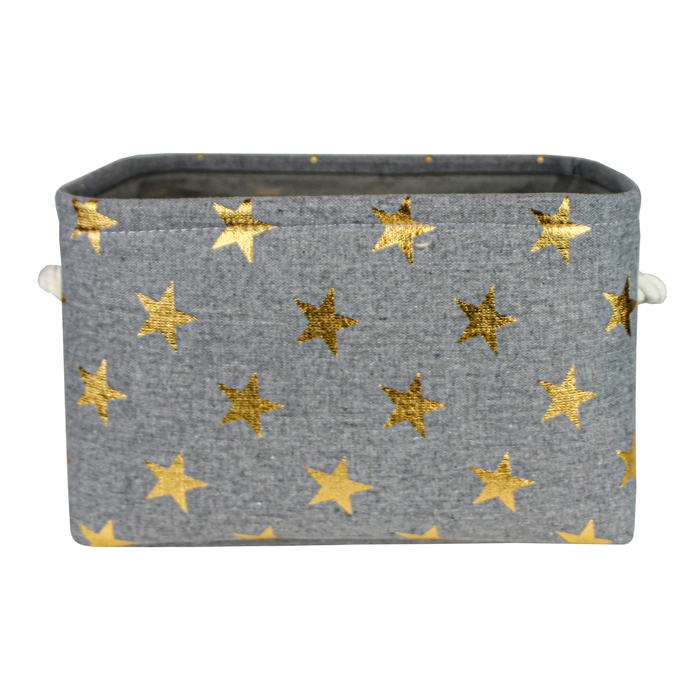 Alternative view of Jogo 3 cestos estrela cinza 22x40x29cm