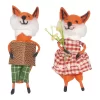 Casal raposinhas feltro 14x7x11cm