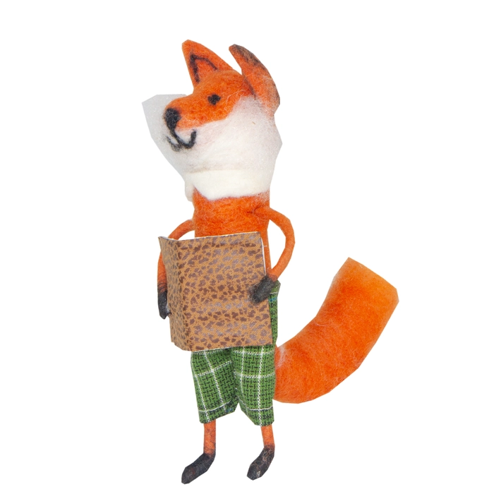 Alternative view of Casal raposinhas feltro 14x7x11cm