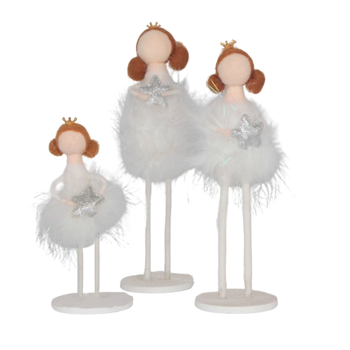 Jogo 3 bailarinas feltro 28x7x7cm