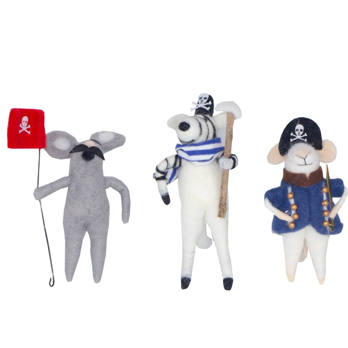 Jogo 3 piratas feltro 14x6x9cm